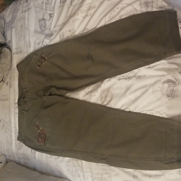 Abercrombie and Fitch Embroidered Khakis - Picture 2 of 5